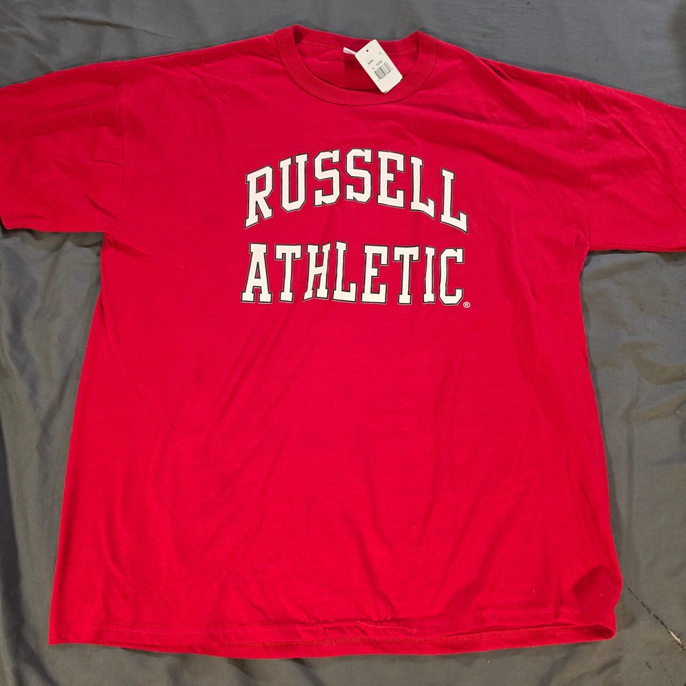 Russell Athletic Mens NuBlend Arch Logo T-Shirt True Red XL 64030MK